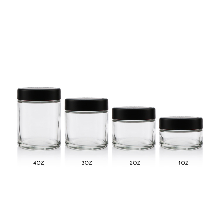 1oz 2oz 3oz 4oz glass jar with child resistant cap